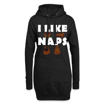 J’aime les siestes - Paresseux - Lève-tard - Sweat-shirt à capuche long Femme - noir - Devant