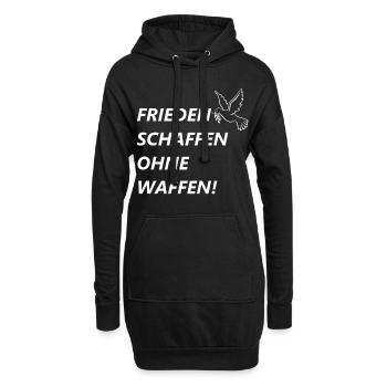 Frieden schaffen ohne Waffen! - Friedenstaube - Hoodie-Kleid - Schwarz - Vorne