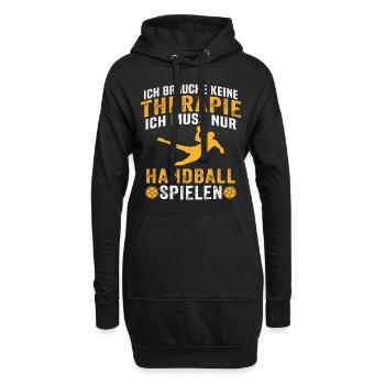 Ich muss nur Handball spielen - Hoodie-Kleid - Schwarz - Vorne