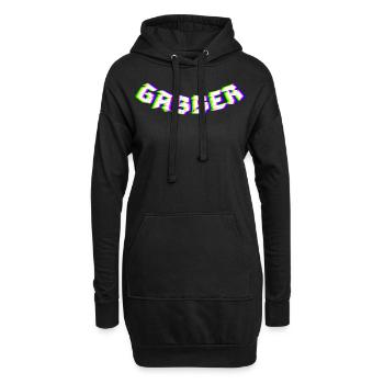 Gabber Hardcore Techno - Hoodie-Kleid - Schwarz - Vorne