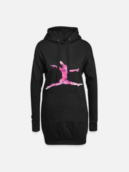 Pinke Turnerin - Hoodie-Kleid - Schwarz
