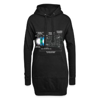 Astrophysique Big Bang - Sweat-shirt à capuche long Femme - noir - Devant