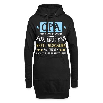 Opa... für dich das beste Geschenk... - Hoodie-Kleid - Schwarz - Vorne