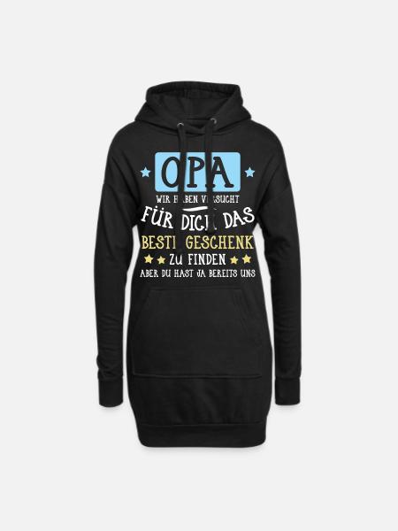 Opa... für dich das beste Geschenk... - Hoodie-Kleid - Schwarz