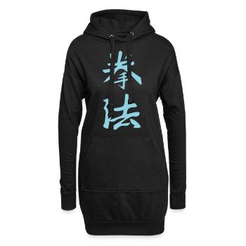 Kenpo / Kempo Kanji Design en bleu - Sweat-shirt à capuche long Femme - noir - Devant