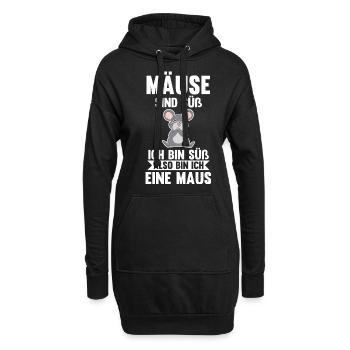 Mäuse sind süß ich bin süß also bin ich ein Mäuse - Hoodie-Kleid - Schwarz - Vorne