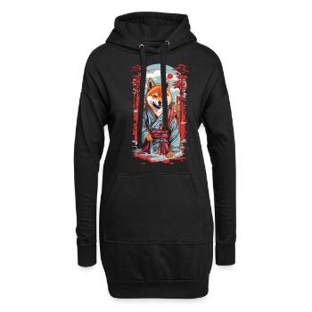 Japan Shiba Hund Asiatische Hunde Ästhetik - Hoodie-Kleid - Schwarz - Vorne