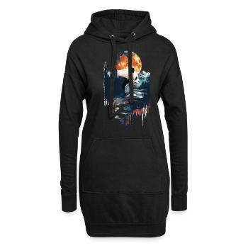 Panda - Hoodie-Kleid - Schwarz - Vorne