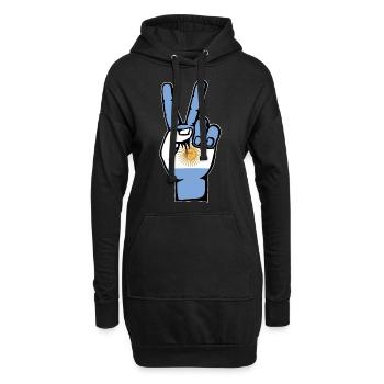 Argentinien Flagge Peace Symbol - Hoodie-Kleid - Schwarz - Vorne