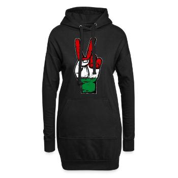 Drapeau de la Hongrie Symbole de la paix utilisé - Sweat-shirt à capuche long Femme - noir - Devant