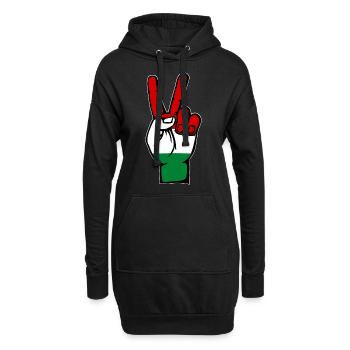 Ungarn Flagge Peace Symbol - Hoodie-Kleid - Schwarz - Vorne