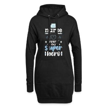 Alltag Superheld Lebensretter Arbeit - Hoodie-Kleid - Schwarz - Vorne