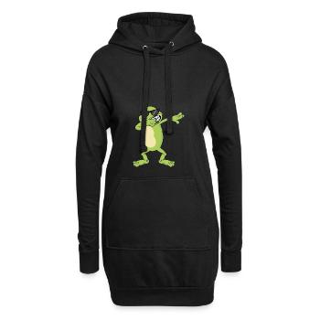 Frosch Dabbing Dab Geschenk - Hoodie-Kleid - Schwarz - Vorne