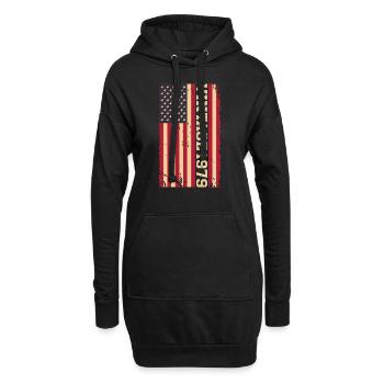 Vintage 1979 US Flagge - Hoodie-Kleid - Schwarz - Vorne