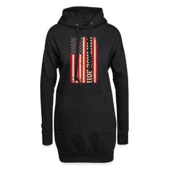 Vintage 2011 US Flagge - Hoodie-Kleid - Schwarz - Vorne