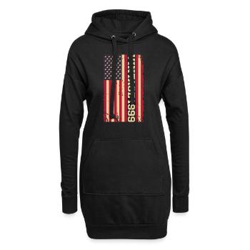 Vintage 1999 US Flagge - Hoodie-Kleid - Schwarz - Vorne