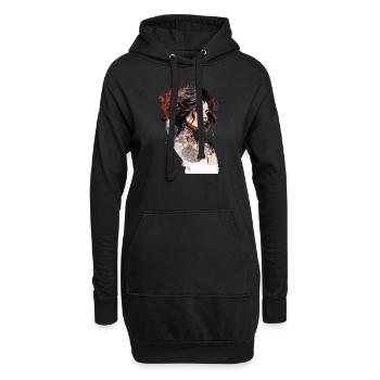 Tätowierkünstlerin 2 - Hoodie-Kleid - Schwarz - Vorne