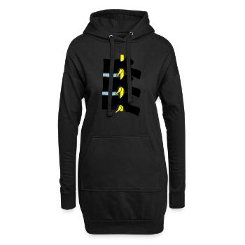 Wirbel Wirbelsäule Bandscheibe Zwischenwirbel - Hoodie-Kleid - Schwarz - Vorne
