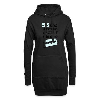 55 fünfundfünzigster Geburtstag: und immer noch so - Hoodie-Kleid - Schwarz - Vorne