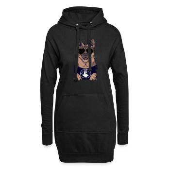 Polizeihund Deutscher Schäferhund - Hoodie-Kleid - Schwarz - Vorne