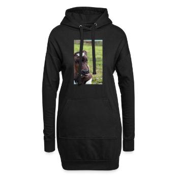 Kuh - Hoodie-Kleid - Schwarz - Vorne