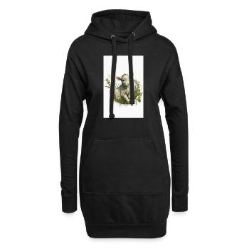Baby goat in gras Little lamp for Easter - Hoodie-Kleid - Schwarz - Vorne