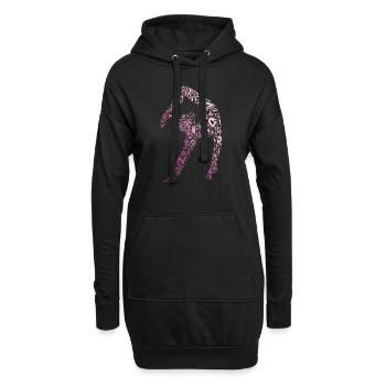 Lustiges Kunstturnen - Hoodie-Kleid - Schwarz - Vorne