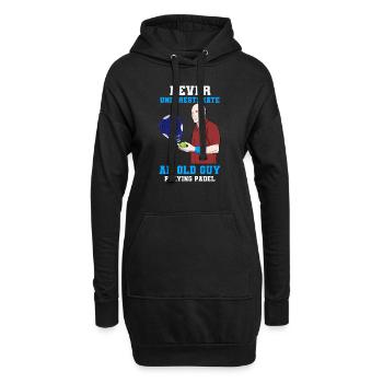 Padel Paddel Schläger Tennis Sport I Geschenk - Hoodie-Kleid - Schwarz - Vorne