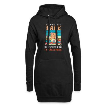 Backen Sie nicht immer, aber wenn Sie ein Durcheinander anrichten - Hoodie-Kleid - Schwarz - Vorne