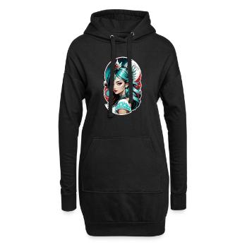 Indische Prinzessin - Aztek - Hoodie-Kleid - Schwarz - Vorne