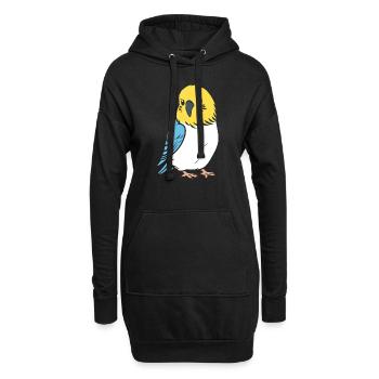 Mignonne petite perruche - Sweat-shirt à capuche long Femme - noir - Devant