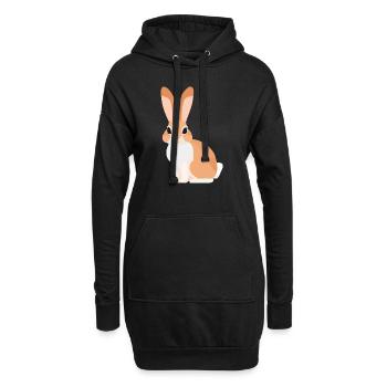 Lapin lapin aux grandes oreilles à Pâques - Sweat-shirt à capuche long Femme - noir - Devant