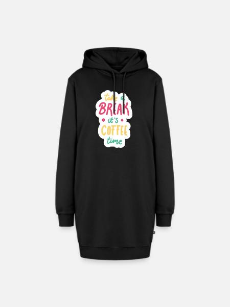 Coffee Time - Hoodie-Kleid - Schwarz
