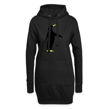 pinguin - Hoodie-Kleid - Schwarz - Vorne