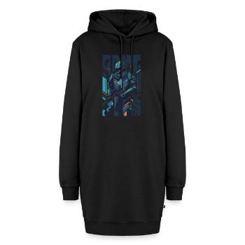 Cyber-Soldat - Hoodie-Kleid - Schwarz - Vorne