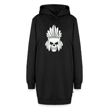 Crâne indien - Sweat-shirt à capuche long Femme - noir - Devant