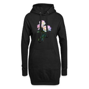 flowers blumen garten garden spring8 - Hoodie-Kleid - Schwarz - Vorne