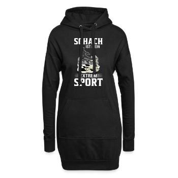 Schach Denksport Schachspieler Schachverein lustig - Hoodie-Kleid - Schwarz - Vorne
