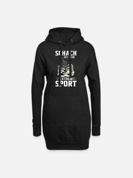 Schach Denksport Schachspieler Schachverein lustig - Hoodie-Kleid - Schwarz