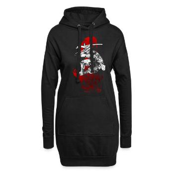 Samouraï Guerrier Japonais Manga Cadeau Anime - Sweat-shirt à capuche long Femme - noir - Devant