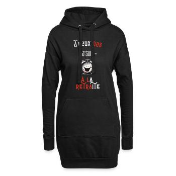 J'peux pas j'suis à la retraite - Sweat-shirt à capuche long Femme - noir - Devant
