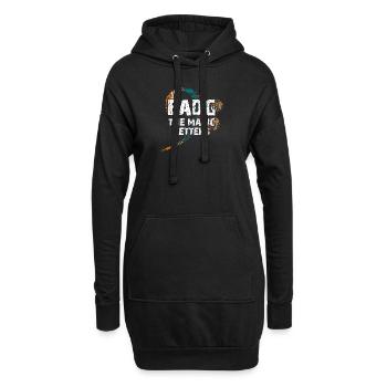 EADG die magischen Bassnoten - cooles Bassdesign - Hoodie-Kleid - Schwarz - Vorne