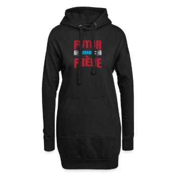 Futur grand frère - annonce futur grand frère - Sweat-shirt à capuche long Femme - noir - Devant