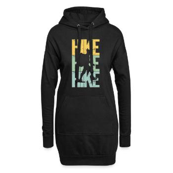 Retro Vintage Outdoors Nature Hike | Camping Park - Hoodie Dress - black - Front