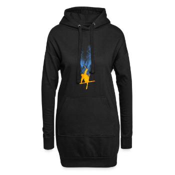 Freestyle Ski Flammen - Hoodie-Kleid - Schwarz - Vorne