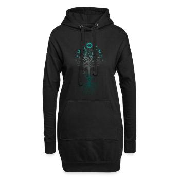 Yggdrasil Mondbaum Nordic Tree of Life - Hoodie-Kleid - Schwarz - Vorne