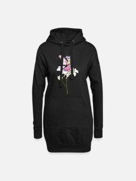 Sonnenblumen Fee - Hoodie-Kleid - Schwarz
