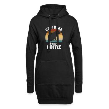 Motif animalier du zoo de Capybara - Sweat-shirt à capuche long Femme - noir - Devant