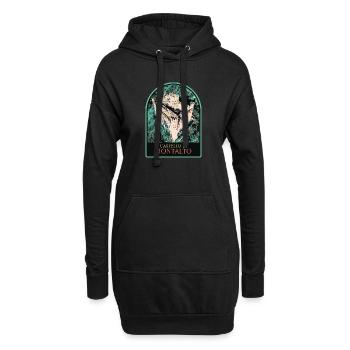 Illustration Schloss Montalto, Piemont, Italien - Hoodie-Kleid - Schwarz - Vorne