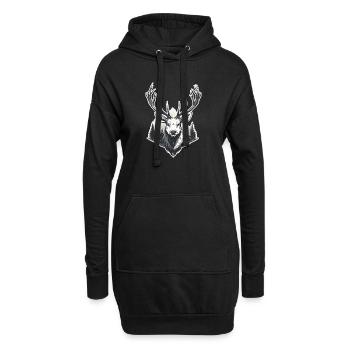 Paysage forestier de Deer Head - Sweat-shirt à capuche long Femme - noir - Devant